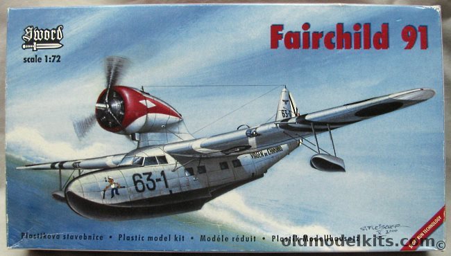Sword 1/72 Fairchild 91 - A-942  F-91 - Japanese or Spanish Nationalist, SW72013 plastic model kit